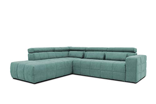DOMO collection Brandon Ecksofa, Sofa mit Rückenfunktion in L-Form, Polsterecke, Eckgarnitur, Mint, 278 x 175 x 80 cm
