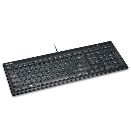 Kensington Schlanke Tastatur mit Kabel (K72357USA), Schwarz