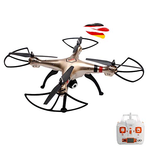 X8HW PRO WIFI FPV HD-Edition 4.5-Kanal ferngesteuerter XXL Quadrocopter 3D Drohne mit WIFI FPV HD-Kamera Live-Übertragung der Aufnahmen auf Ihrem Smartphone/Tablet, Höhenbarometer, Headless, 6-axis Gyro und vieles mehr, Mega-Set Crash-Kit