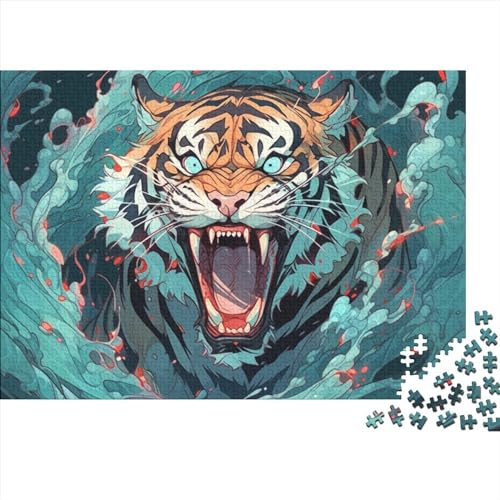 Tiger-Puzzle für Erwachsene, unterhaltsam, 1000 Teile, Denkspiel, Bildungsspiel, Heimdekoration, Herausforderung, Bildung, 1000 Teile (75 x 50 cm)