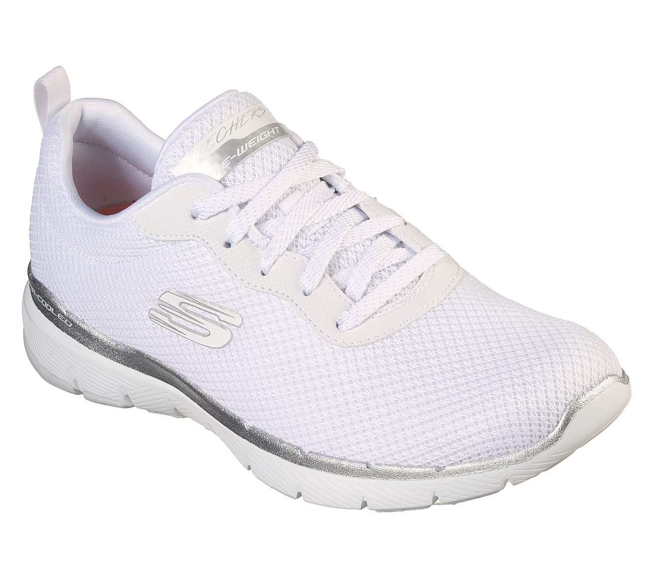 Skechers 13070/WSL Appeal 3.0-First Insight Damen Sneaker weiß/Silber, Größe:37, Farbe:Weiß
