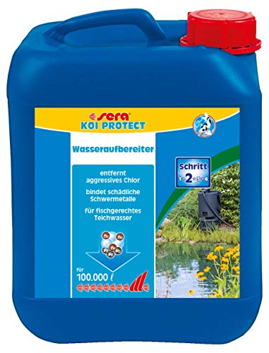 sera 07218 KOI PROTECT 5000 ml für 100.000 Liter Teichwasser - Der optimale Schutz wertvoller Koi und Kaltwasserfische