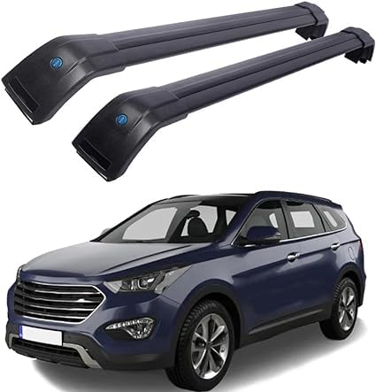 Aluminium-Dachträger-Querträger für Hyundai Maxcruz 2013-2020 – Seitenschienen-Gepäckträger für verbesserte Ladekapazität, Auto-Modifikationszubehör,Black