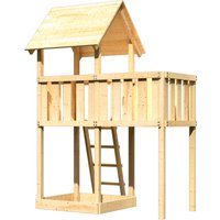 Akubi Spielturm Lotti Naturbelassen mit Sandkiste & Anbauplattform