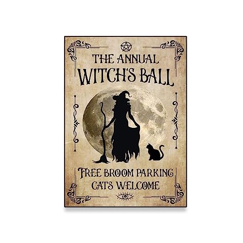 The Annual Witch's Ball Poster Witch Halloween Funny Prints Decor Witch Wall Art Canvas Painting Halloween Home Room Decoration (Color : TP947, Size : 50x70cm no Frame)
