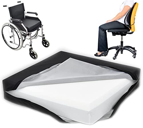 OrtoPrime Viskoelastisches Kissen mit HR-Schaumstoff und Memory-Komfort, Anti-Druck-Kissen für Rollstuhl, Sessel und Büro, Schutz und Komfort