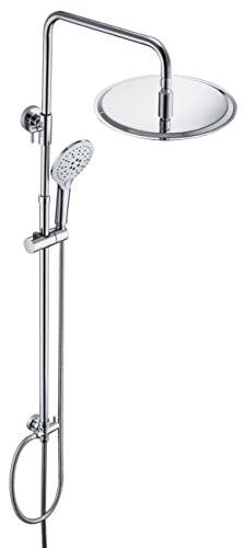 JOHO 304 Edelstahl Duschset Duschsystem Regenduschset mit Kopfbrause (rund D30 cm)