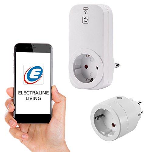 Electraline 48505 intelligente Steckdose WiFi Smart Kit mit Funktionen von Timer, Fernsteuerung, Count Down, Random, weiß