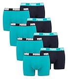 PUMA 8 er Pack Boxer Boxershorts Men Herren Unterhose Pant Unterwäsche, Farbe:796 - Aqua/Blue, Bekleidungsgröße:M