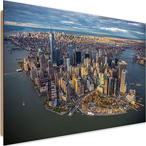 Feeby Wandbild XXL New York City Deco Panel Bilder Manhattan Stadt bunt 120x80 cm