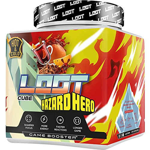 LOOT® - Winter Edition HAZARD HERO | Hot & Cold Game Booster | mit Flow-State® Formel | 50 Servings (400g) mit Koffein | 20 hochdosierte Inhaltsstoffe | Orange Zimt
