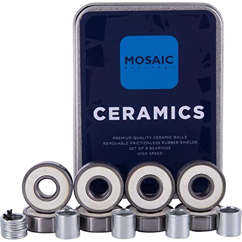 MOSAIC COMPANY Super Ceramic 1 608RS Mosaic Bearings Skateboard Zubehör für Erwachsene, Unisex, Weiß (Weiß), Einheitsgröße