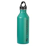 Coocazoo Edelstahl-Trinkflasche, Fresh Mint, einwandig mit Loop-Cap-Drehverschluss & 18/8-Edelstahl, für Schule & Freizeit, für kohlensäurehaltige Getränke geeignet, recyclebar, 750 ml
