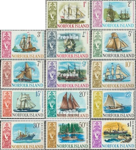 Prophila Collection Norfolk-Insel 79-92 (kompl.Ausg.) postfrisch ** MNH 1967 Schiffe (Briefmarken für Sammler) Seefahrt/Schiffe