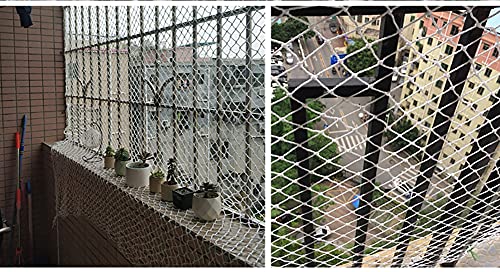 BASHI Weißes gewebtes Sicherheitsnetz für Haustiere, Katze, Anti-Kallschutznetz für Balkon, Fenster, Treppen, hohe Sichtbarkeit, abnehmbares waschbares Schutznetz