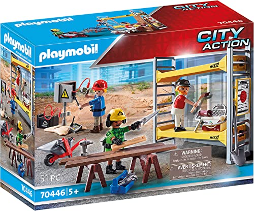 PLAYMOBIL City Action 70446 Construction Scaffold, with 2 platforms to be placed anywhere between the rungs of the scaffolding, Toy for Children Ages 5+