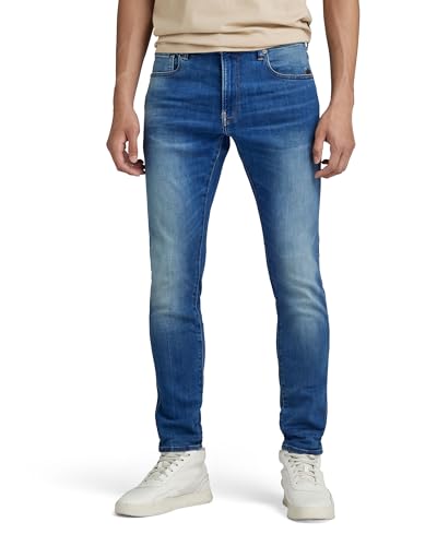G-STAR RAW Herren Revend Skinny Jeans, Mehrfarbig (Medium Indigo Aged 8968-6028), W33/L34