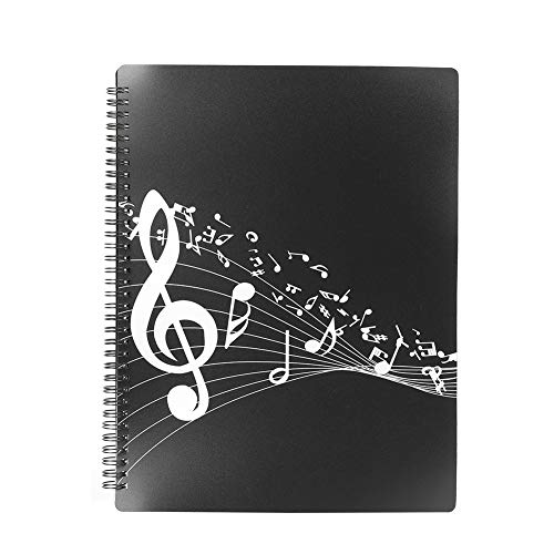 Dpofirs A4 ABS-Notenblattordner, 40 Seiten Song-Datei Clef Paper Storage Documents Holder, transparente Filmschiene Klaviermusik Partitur für Musikliebhaber