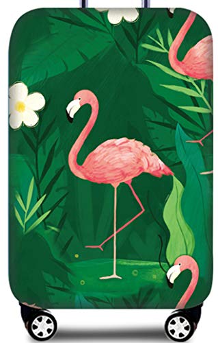 Hayisugal Kofferschutzhülle elastische Kofferschutzbezug extra dick Gepäckschutz Kofferbezug Kofferhülle Luggage Cover Koffer Hülle Schutzbezug mit Reißverschluss, Flamingo-12, XL (29-32 Zoll)