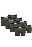 Levi's Solid Herren Boxershorts Unterwäsche aus Bio-Baumwolle im 8er Pack, Farbe:Khaki, Bekleidungsgröße:XL