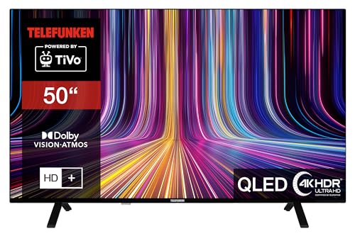 Telefunken 50 Zoll QLED Fernseher/TiVo Smart TV (4K UHD, HDR Dolby Vision, Dolby Atmos, HD+ 6 Monate inkl., Triple-Tuner) QU50TO750S