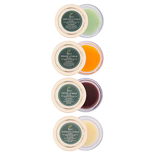 SVATV - Allzweck-Kräutersalben-Lippenbalsam 15g x 4 :: Hergestellt in Indien (Kaffee, grüner Apfel, Orange, Schokolade)