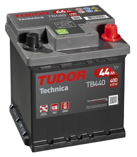 Tudor Exide Technica 44 Ah, 12 V, Maße: 175 x 175 x 190 mm, Klemme rechts, Autobatterie, 15 % leistungsstärker als Standard.