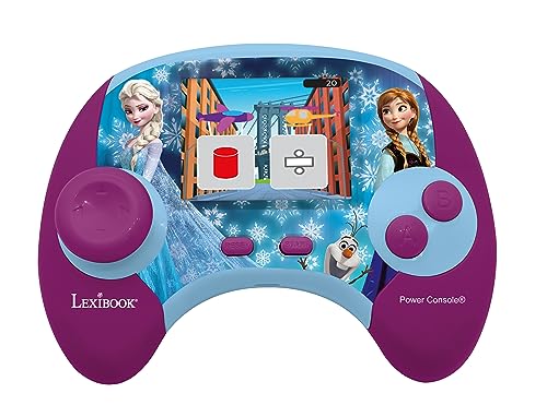 Lexibook - Disney Die Eiskönigin – Power Console® Spielkonsole zweisprachig Französisch/Englisch mit 100 Aktivitäten, JCG100FZi1