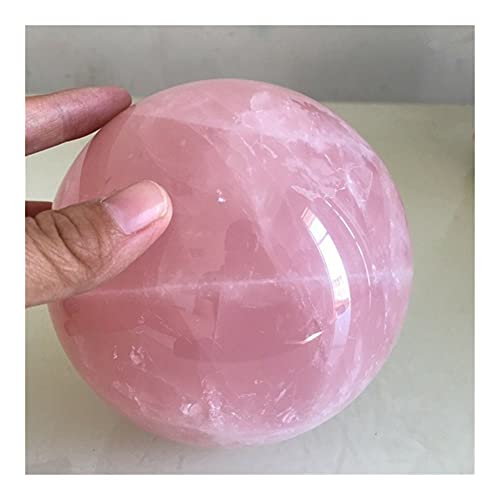 EACTEL Heilkristall Kristall Natürliche rosafarbene Rosenquarz-Edelsteinkugel Divination Sphere Collection ZANLIIYIN (Material : 75mm)