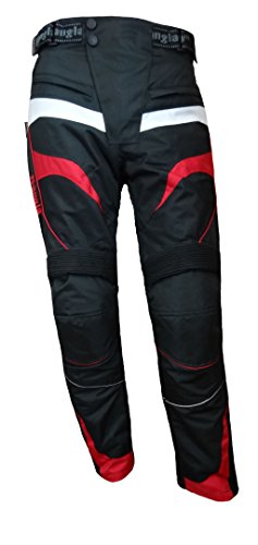 Bangla Herren Motorrad Hose Motorradhose Protektoren Textil schwarz rot Weiss L