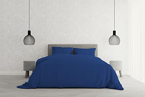 Italian Bed Linen Elegant Bettbezug, Royal Blau, Doppelte, 100% Mikrofaser