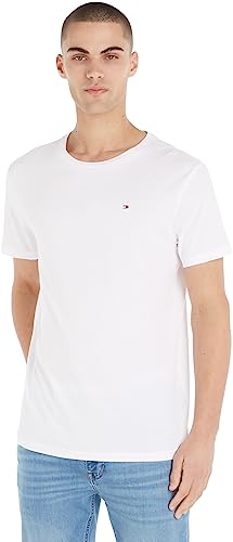 Tommy Hilfiger Herren Cotton cn Tee ss icon T-Shirt, Weiß (Classic White 100), Large (Herstellergröße: LG)