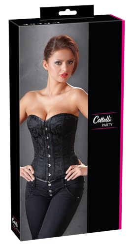 Cottelli Collection Party Corsage - verführerisches Corsagen-Top für Frauen, figurbetonte Corsage mit Zierschnürung im Rücken, elegante, sexy Corsage, schwarz