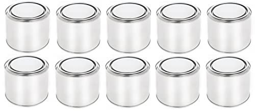 Weißblechdose 10x 500 ml mit Eindrückdeckel - luftdicht, undurchsichtig, leer, rund - Aufbewahrungsbehälter