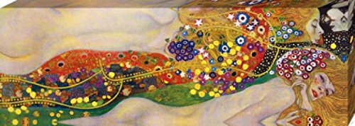 1art1 Gustav Klimt - Wasserschlangen II, 1904-1907 Poster Leinwandbild Auf Keilrahmen 90 x 30 cm