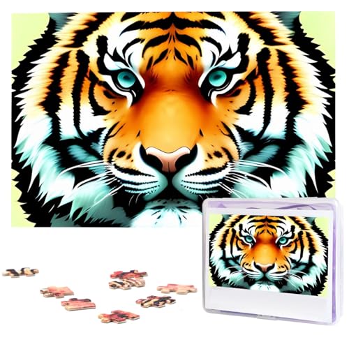 Little Fat Tiger Head Puzzles 1000 Pieces Personalized Jigsaw Puzzles Photos Puzzle for Family Picture Puzzle for Adults Wedding Birthday (29.5" x 19.7")