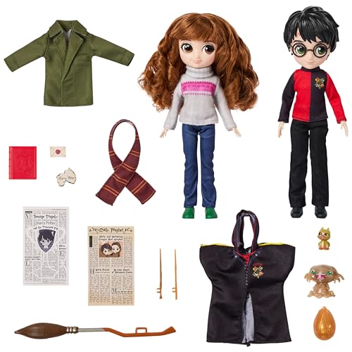 Spin Master 6067350 Wizarding World, 20,3cm große Harry Potter-und Hermine Granger-Puppen und Zubehörteile, Geschenkset mit über 20 Teilen, Spielzeug für Kinder, Mehrfarbig