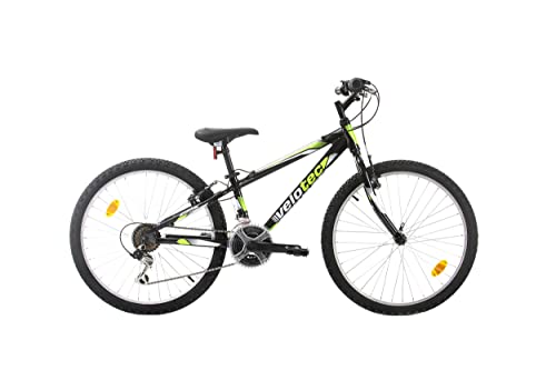 Probike Tempo 24 Zoll Fahrrad Mountainbike Shimano 18 Gang für Jungen, Mädchen geeignet ab 130 cm - 155 cm (Schwarz Grün, 279)