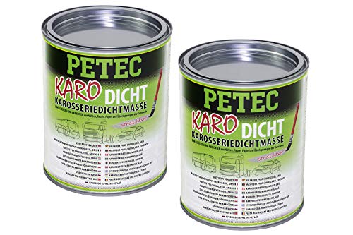 2x 1000 ml Petec Karo-Dicht Karosseriedichtmasse Dose 94130 Dichtmasse