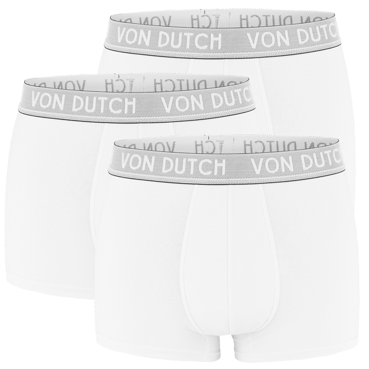 Von Dutch 3er Pack Original Boxer Brief Boxershorts Herren Unterwäsche VD1BCX3ORIGI, Bekleidungsgröße:M, Farbe:Lightgrey/Darkgrey/White
