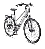 TELEFUNKEN E-Bike Damen Elektrofahrrad Alu 28 Zoll mit 24-Gang Shimano Acera Kettenschaltung, Pedelec Trekkingrad mit Hinterrad-Motor 250W 11,6 Ah, 36V Akku, XC940 Expedition