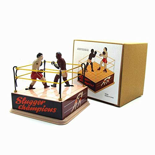 JIACUO Vintage Style Blechspielzeug Boxring Wrestling Boxer mit Aufziehschlüssel Retro Geschenk
