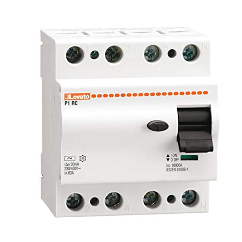 Fehlerstromschutzschalter, 4-polig, 25 A, 300 mA, 7,2 x 6,5 x 11,5 cm, weiß (Referenz: P1RC4P25AC300)