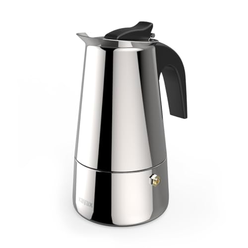 111274 Espressokocher 4 Tassen Filterkaffeemaschine (Schwarz, Edelstahl) (Schwarz, Edelstahl)