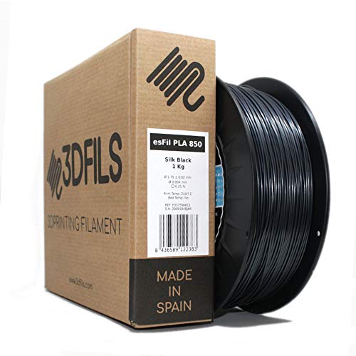3DFILS - PLA Seide Filament für 3D-Druck (1 kg, Schwarz Seide)