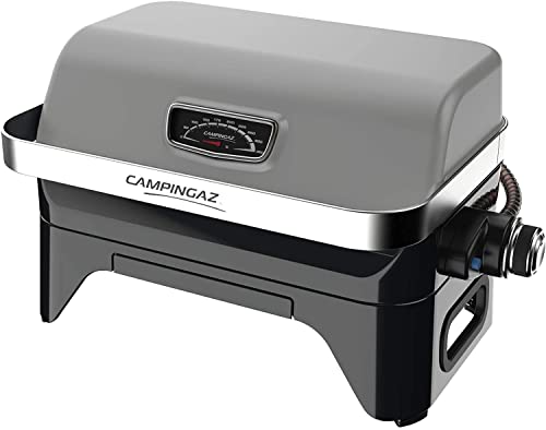 Campingaz Gasgrill Attitude2go CV, raucharmer Tischgrill, tragbarer Balkon, Camping-Grill, mit Deckel, Thermometer BBQ, Grau