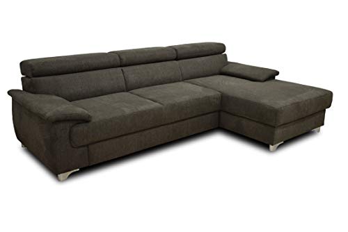 DOMO Collection Niria Ecksofa | Eckcouch mit Rückenfunktion | Sofa L Form Couch, Polsterecke, anthrazit, 271x167x78 cm