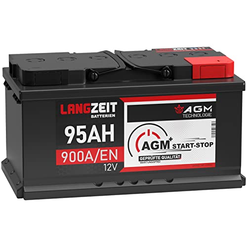 LANGZEIT AGM+ 95Ah 12V 900A/EN Start-Stop Autobatterie VRLA Batterie