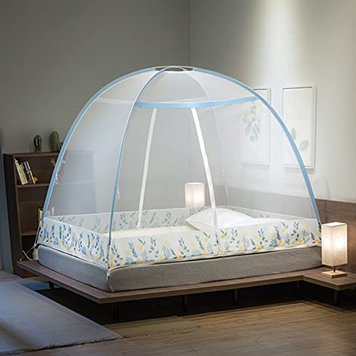 Luxuriöses Pop-Up-Moskitonetz-Zelt, feinste Löcher, 360°-Anti-Moskito-Bettzelt, Insektenschutz, faltbares Design mit Boden, 2 Eingänge, Aufbewahrungstasche,B,120 * 200CM