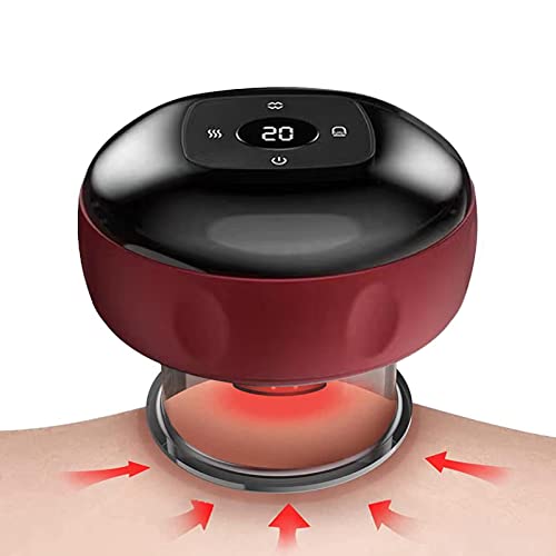 Elektronische Schröpftherapie, Vakuum Schröpfen Massagegerät 12 Gänge verstellbar Schröpfmassagegerät mit Temperaturanzeige rotlichttherapie Smartes Rücken Massagegerät für Schmerzlinderung